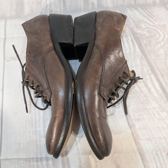 Frye Brown Leather Lace-Up Oxford Shoes Women Sz 7B - Picture 10 of 11
